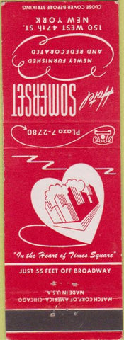 Matchbook Cover - Hotel Somerset New York City
