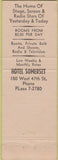 Matchbook Cover - Hotel Somerset New York City