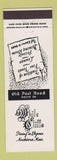 Matchbook Cover - White Cliffs Restaurant Northboro MA