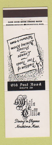Matchbook Cover - White Cliffs Restaurant Northboro MA