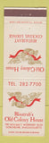 Matchbook Cover - Blinstrub's Old Colony House Dorchester MA