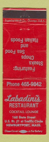Matchbook Cover - Labadini's Restaurant Newburyport MA WEAR
