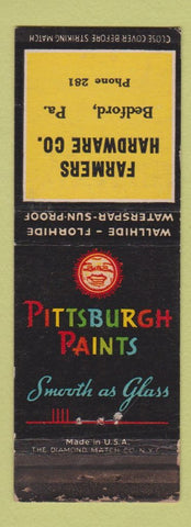 Matchbook Cover - Pittsburgh Paints Farmers Hardware Bedford PA WEAR