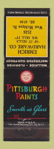 Matchbook Cover - Emrich Hardware Pittsburgh Paints