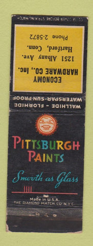 Matchbook Cover - Pittsburgh Paints Economy Hardware Hartford CT WEAR