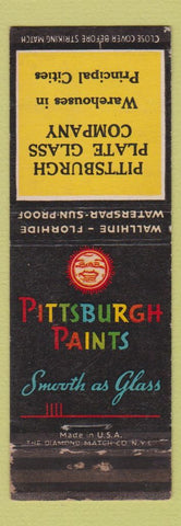 Matchbook Cover - Pittsburgh Paints Plate Glass WEAR
