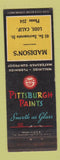 Matchbook Cover - Pittsburgh Paints Madison's Lodi CA