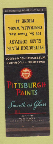 Matchbook Cover - Pittsburgh Paints Plate Glass Centralia WA WEAR