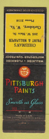 Matchbook Cover - Pittsburgh Paints Cheesman's Clarksburg WV WEAR