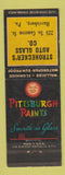 Matchbook Cover - Pittsburgh Paints Strohecker's Auto Glass Harrisburg PA