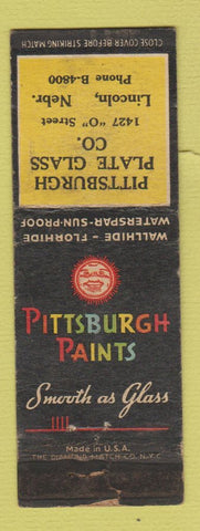Matchbook Cover - Pittsburgh Paints Plate Glass Lincoln NE WORN