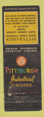 Matchbook Cover - Pittsburgh Paints Finishes Plate Glass Detroit Houston WEAR