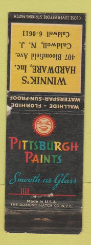Matchbook Cover - Pittsburgh Paints Winnik's Hardware Caldwell NJ WEAR
