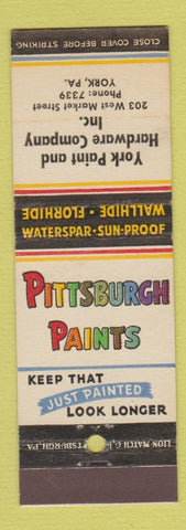 Matchbook Cover - Pittsburgh Paints York Paint Hardware PA