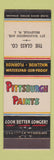 Matchbook Cover - Pittsburgh Paints Glass Belleville NJ