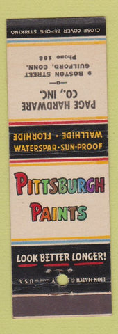 Matchbook Cover - Pittsburgh Paints Page Hardware Guilford CT