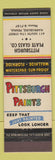 Matchbook Cover - Pittsburgh Paints Plate Glass Harrisburg PA