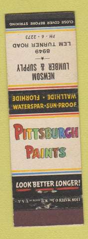 Matchbook Cover - Pittsburgh Paints Newsom Lumber