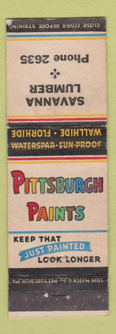 Matchbook Cover - Pittsburgh Paints Savanna Lumber