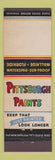 Matchbook Cover - Pittsburgh Paints NO DEALER