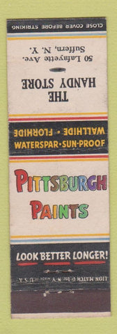 Matchbook Cover - Pittsburgh Paints The Handy Store Suffern NY