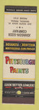 Matchbook Cover - Pittsburgh Paints Johnson Sizer Sharon PA