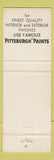 Matchbook Cover - Pittsburgh Paints Plate Glass Fargo ND