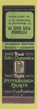 Matchbook Cover - Pittsburgh Paints Plate Glass Charleston SC
