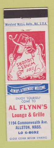 Matchbook Cover - Al Flynn's Lounge Grille Allston MA