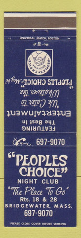 Matchbook Cover - Peoples Choice Night Club Bridgewater MA