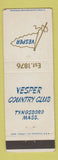 Matchbook Cover - Vesper Country Club Tyngsboro MA