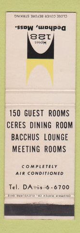 Matchbook Cover - Hotel 128 Dedham MA