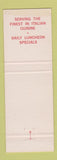 Matchbook Cover - Lido Cafe Pizza Lynn MA