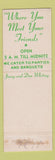 Matchbook Cover - AR Parker Ice Cream East Bridgewater MA restaurant