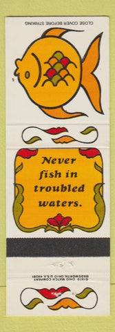 Matchbook Cover - Never Fish in Troubled Waters