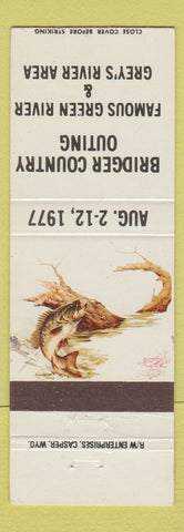 Matchbook Cover - Bridger County Outing Grey's River Green River 1977 Casper WY