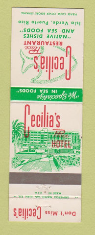 Matchbook Cover - Cecilia's Hotel Restaurant Isla Verde Puerto Rico
