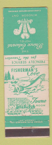 Matchbook Cover - Prince Edward Hotel Fisherman's Cove Windsor ON