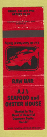 Matchbook Cover - AJ's Seafood Oyster House Destin FL
