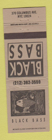 Matchbook Cover - Black Bass Restaurant New York City WEAR