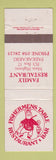 Matchbook Cover - Fishermens Table Restaurant Paekakariki New Zealand WEAR