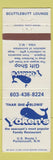 Matchbook Cover - Yoken's Restaurant Portsmouth NH