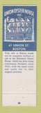 Matchbook Cover - Union Oyster House Boston MA