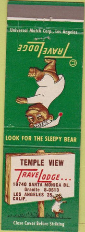 Matchbook Cover - Travel Lodge Motel Temple View Los Angeles CA