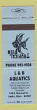 Matchbook Cover - L&B Aquatics Tropical Fish Cadiz OH WEAR