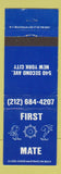 Matchbook Cover - First Mate New York City WEAR
