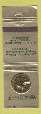 Matchbook Cover - John Dominis Newport Beach CA Honolulu HAwaii