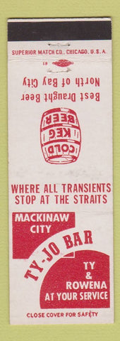 Matchbook Cover - Ty Jo Bar Mackinaw City MI