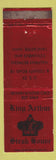 Matchbook Cover - King Arthur Steak House Columbus Lancaster OH WEAR
