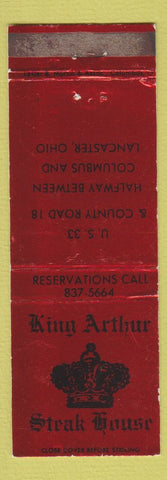 Matchbook Cover - King Arthur Steak House Columbus Lancaster OH WEAR